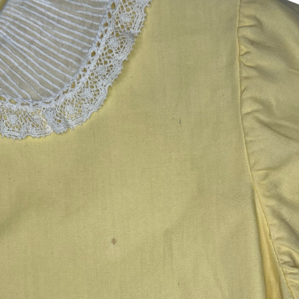 Miss L. Brogan Inc. New York Vintage Yellow Lace Cotton Romper Pearl Button Snap - Picture 10 of 15